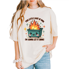 This Little Light of Mine Dumpster Fire Smile Face Vintage Soft Unisex T-shirt Ivory