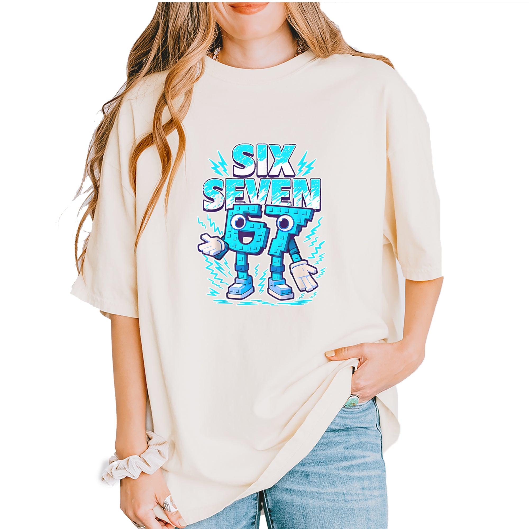 67 Brainrot Meme Slang Vintage Soft Unisex T-shirt Ivory