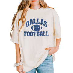 Dallas Distressed Football Vintage Soft Unisex T-shirt Ivory