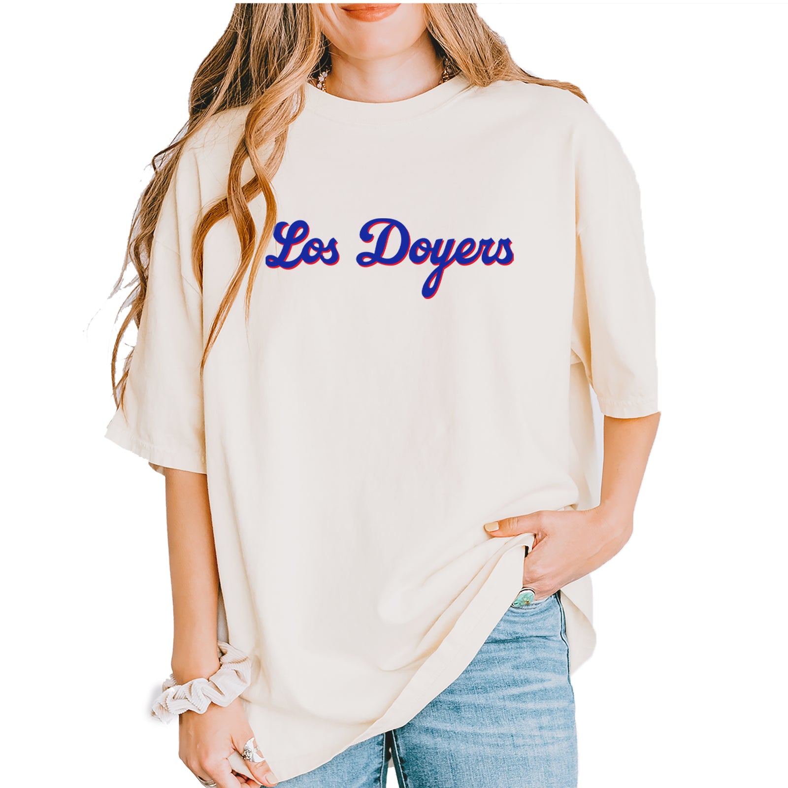 Los Doyers LA Baseball Vintage Soft Unisex T-shirt Ivory