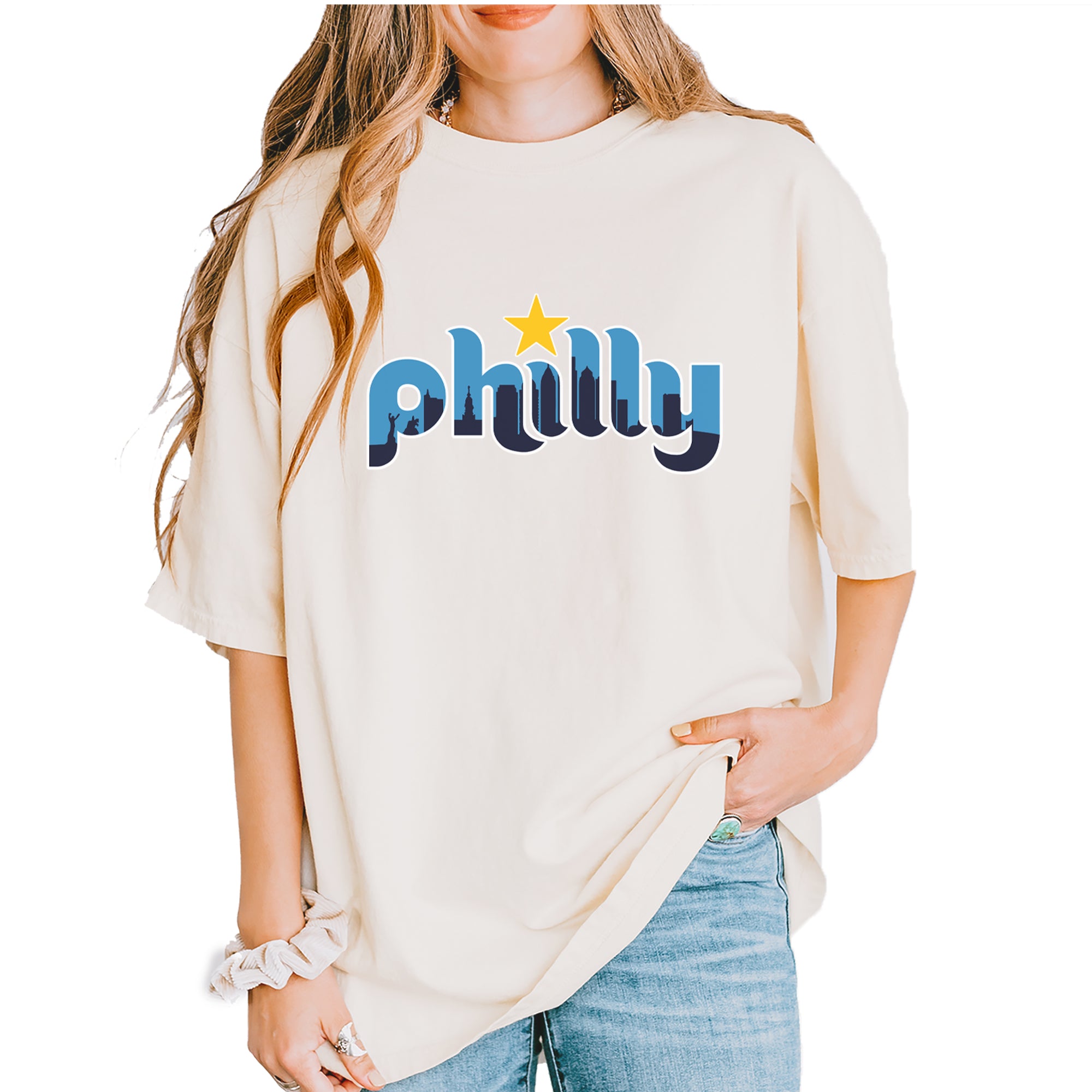 Skyline Philly Philadelphia Vintage Soft Unisex T-shirt Ivory