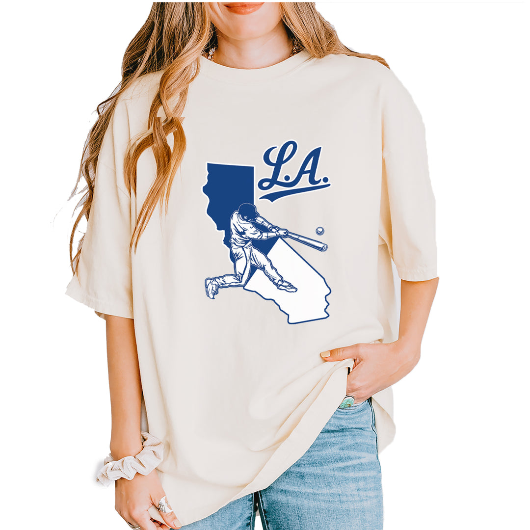 Los Angeles Baseball Batter Up Vintage Soft Unisex T-shirt Ivory