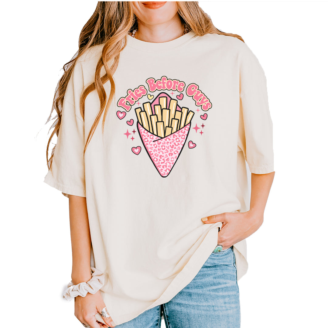 Fries Before Guys Vintage Soft Unisex T-shirt Ivory