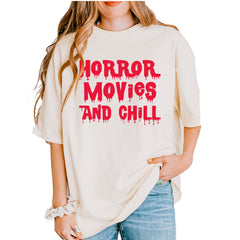Horror Movies and Chill Vintage Soft Unisex T-shirt Ivory