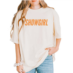 Showgirl Orange Glitter Vintage Soft Unisex T-shirt Ivory