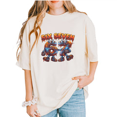 67 Lava Lightning Six Seven Meme Vintage Soft Unisex T-shirt Ivory