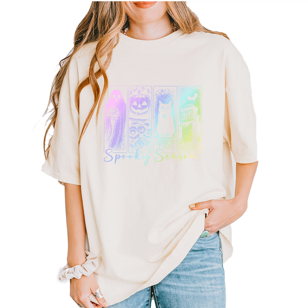 Spooky Season Cute Pastel Halloween Design Vintage Soft Unisex T-shirt Ivory
