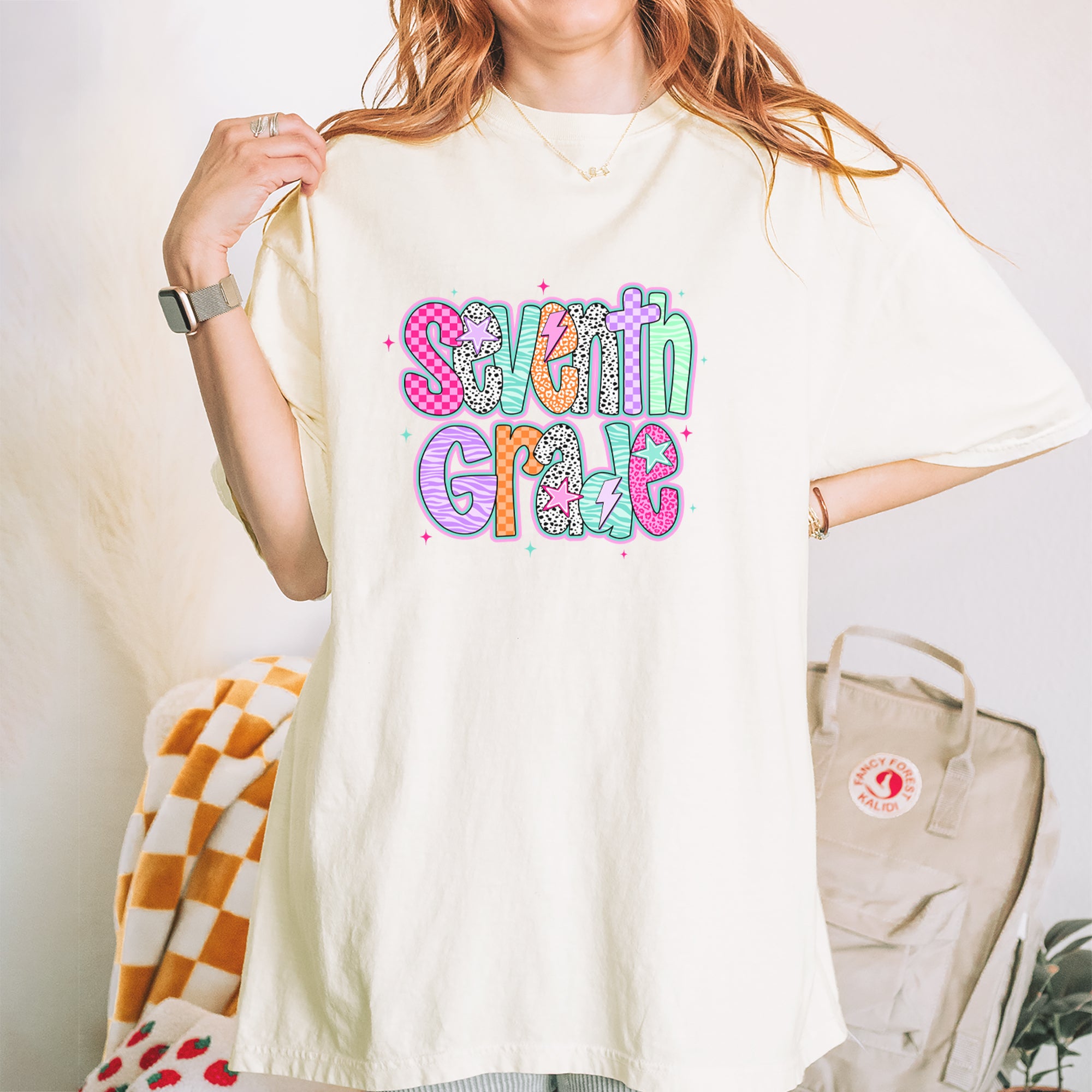 Seventh Grade Swagger Colorful Back to School Vintage Soft Unisex T-shirt 