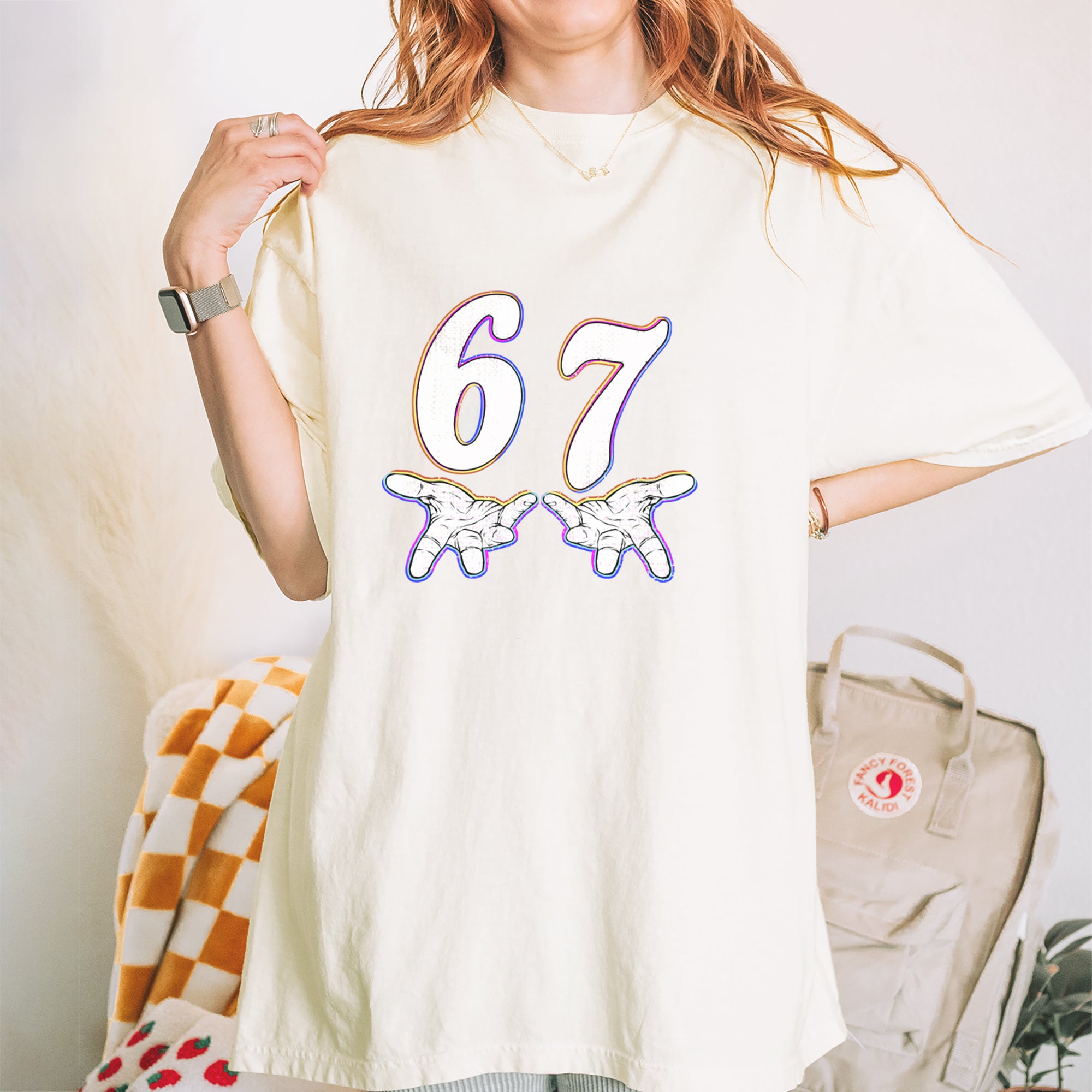 67 Hands Meme Viral Drill Vintage Soft Unisex T-shirt 