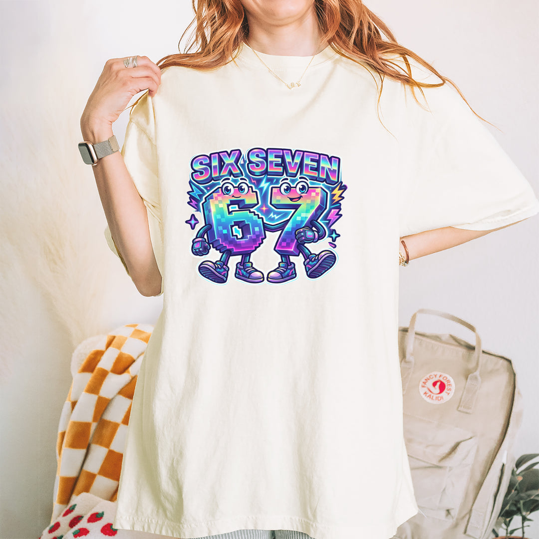 Six Seven 67 Retro Pixel Buddies Vintage Soft Unisex T-shirt 