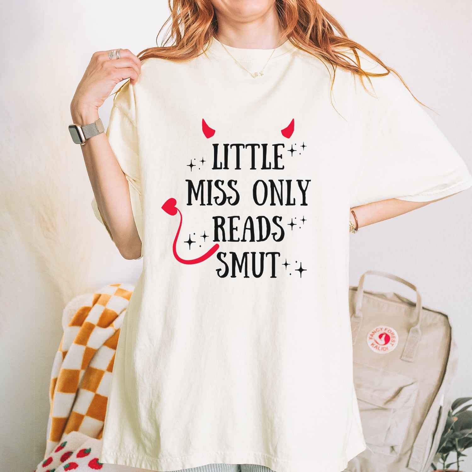 Little Miss Only Reads Smut Devilish Vintage Soft Unisex T-shirt 