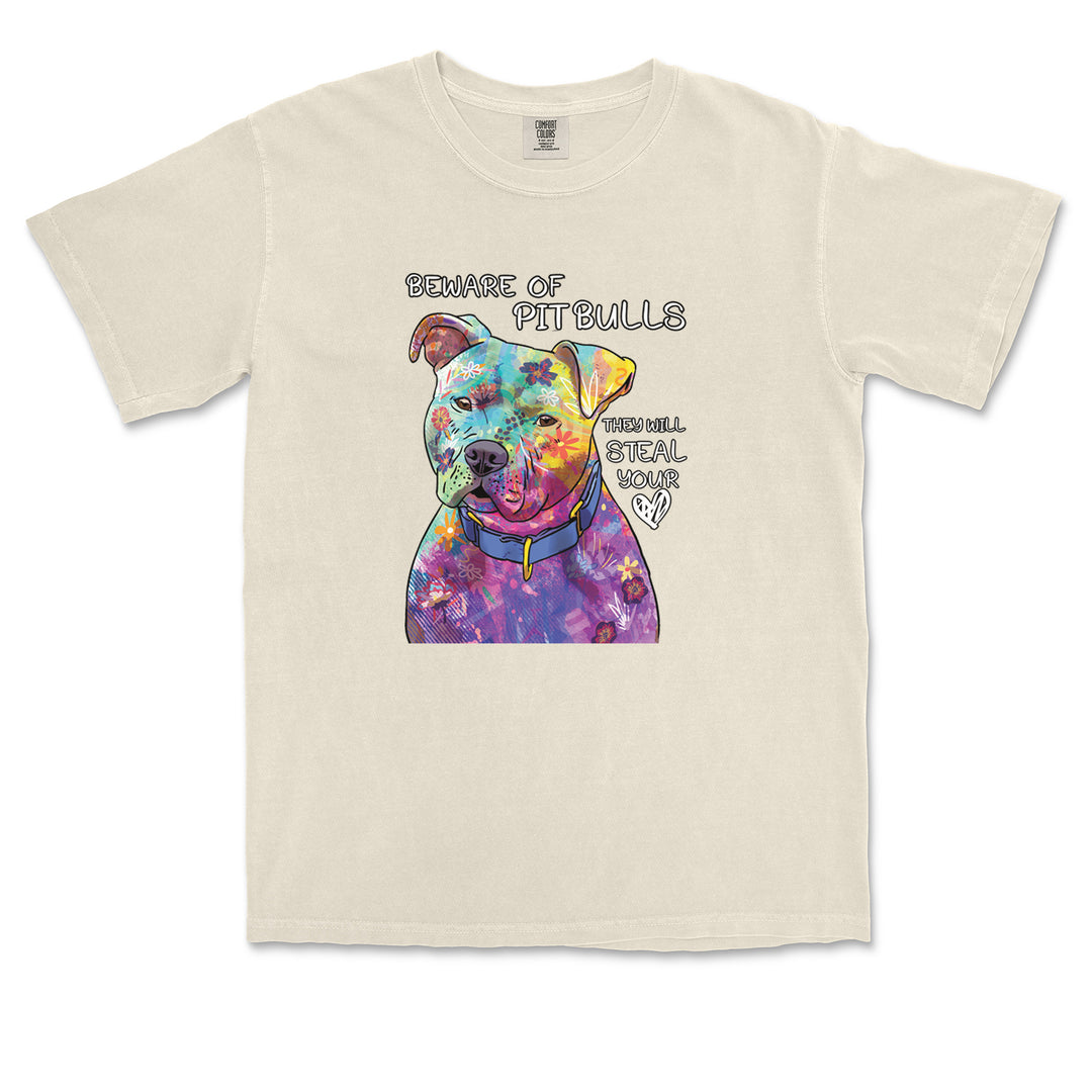 Beware Of Pit Bulls, They Will Steal Your Heart  Vintage Soft Unisex T-shirt 