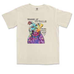 Beware Of Pit Bulls, They Will Steal Your Heart  Vintage Soft Unisex T-shirt 