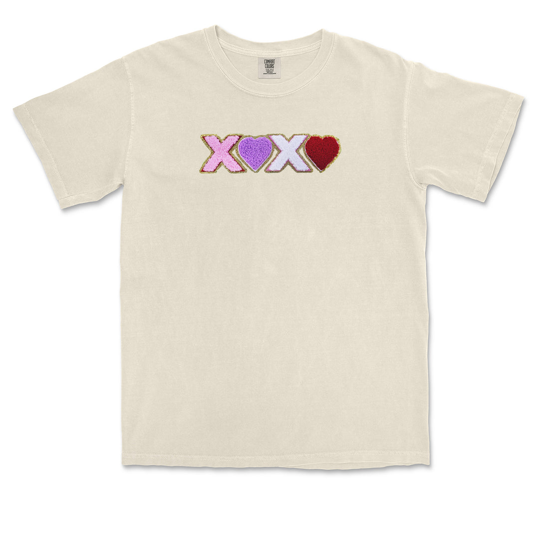 XOXO Chenille Patch Valentines Days Vintage Soft Unisex T-shirt 
