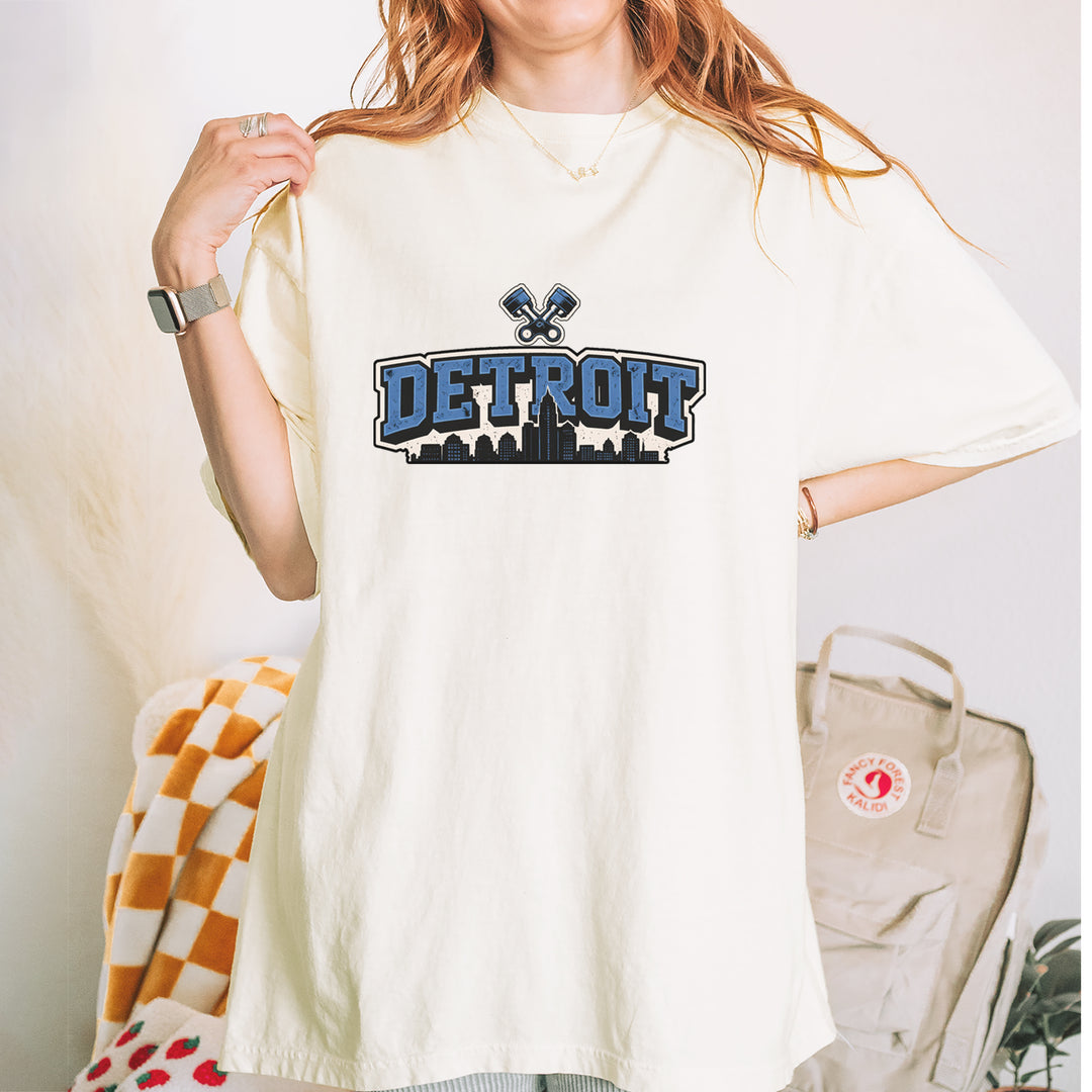 Detroit Motor City Retro Piston Vintage Soft Unisex T-shirt 