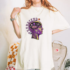 Psychedelic Cosmic Mushroom Head Vintage Soft Unisex T-shirt 