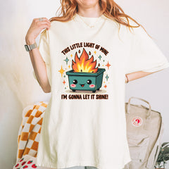 This Little Light of Mine Dumpster Fire Smile Face Vintage Soft Unisex T-shirt 