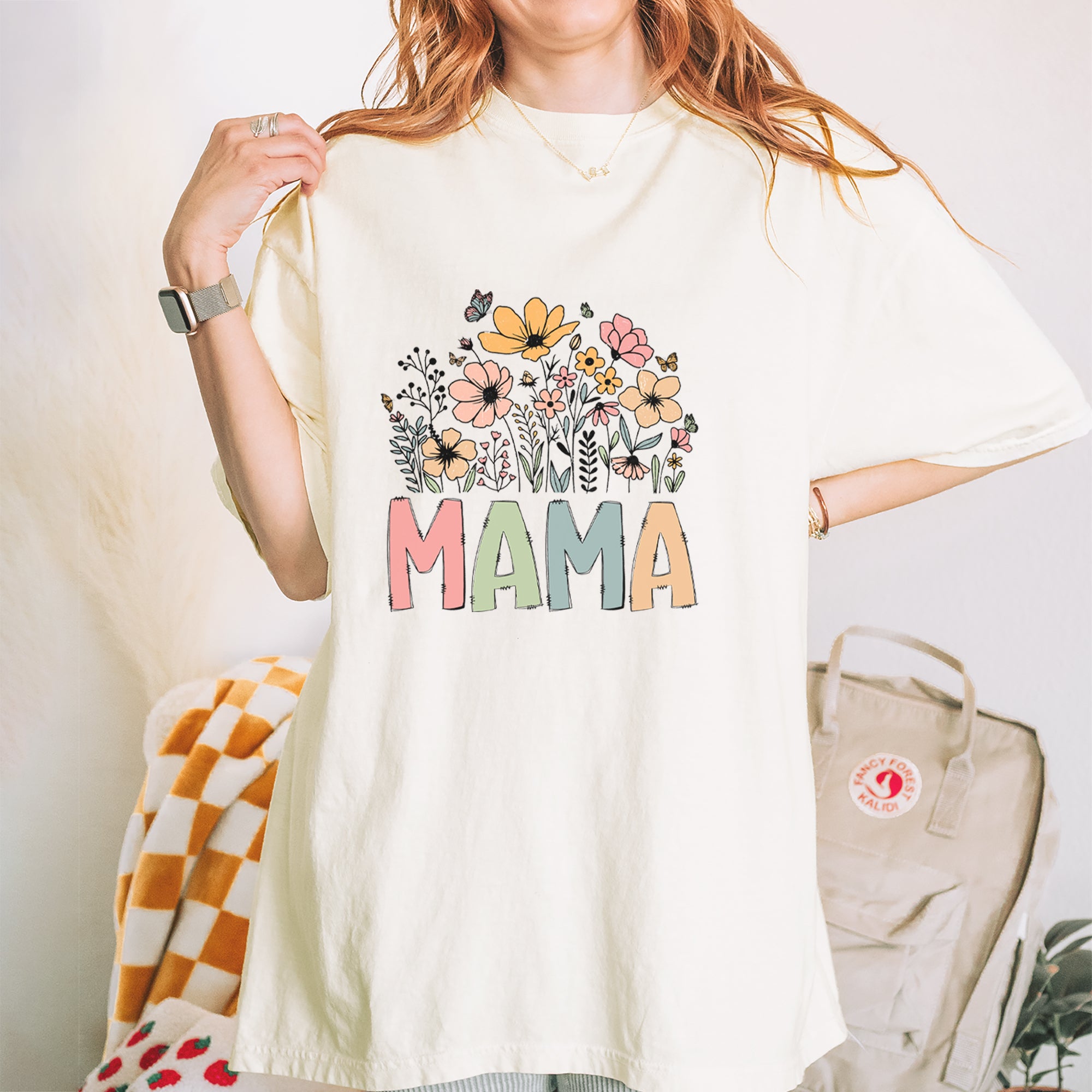 Mama Wildflower Retro Flower Vintage Soft Unisex T-shirt 