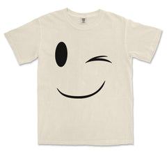 Emoticon Winking Smile Face graphic on Garment-Dyed Heavyweight Unisex T-Shirt alternate view 2
