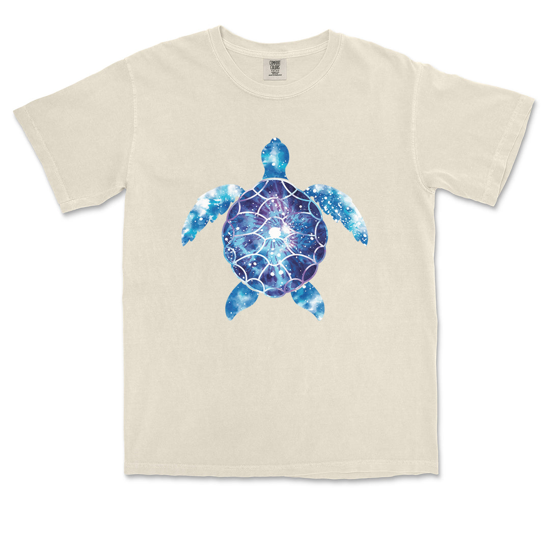 Ocean Aura Tie-Dye Sea Turtle graphic on Garment-Dyed Heavyweight Unisex T-Shirt alternate view 8