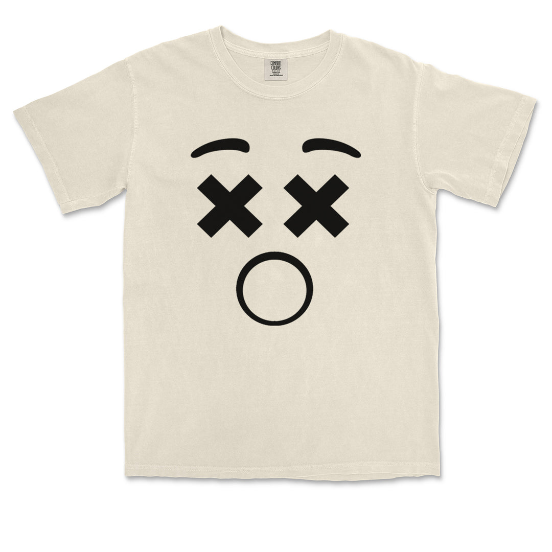 Emoticon XX Eyes Smile Face graphic on Garment-Dyed Heavyweight Unisex T-Shirt