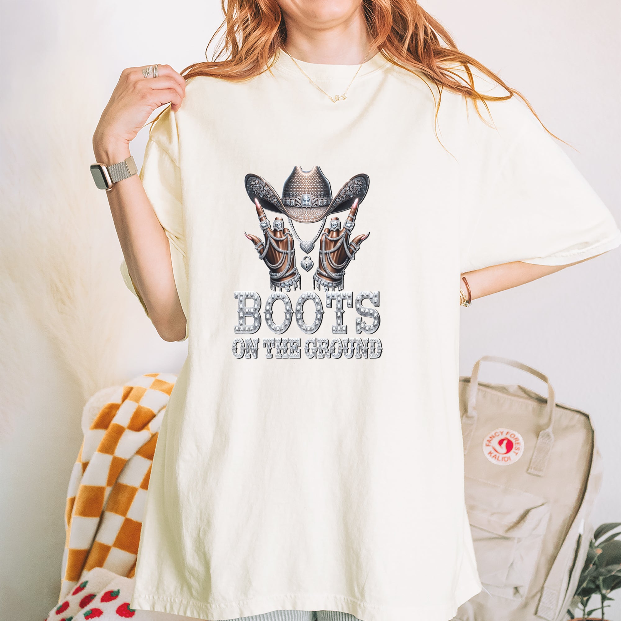 Boots On The Ground Bling Vintage Soft Unisex T-shirt 