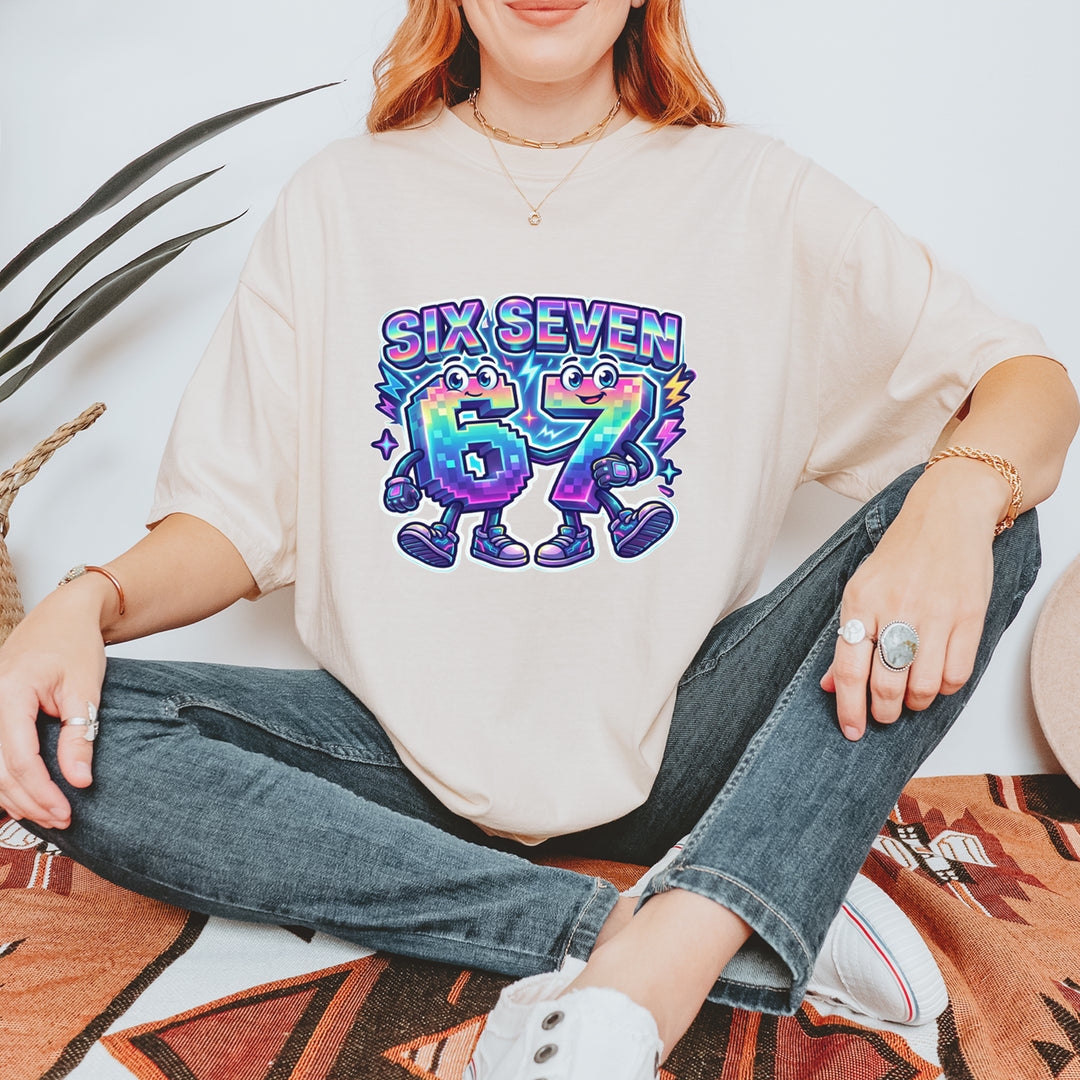 Six Seven 67 Retro Pixel Buddies Vintage Soft Unisex T-shirt 
