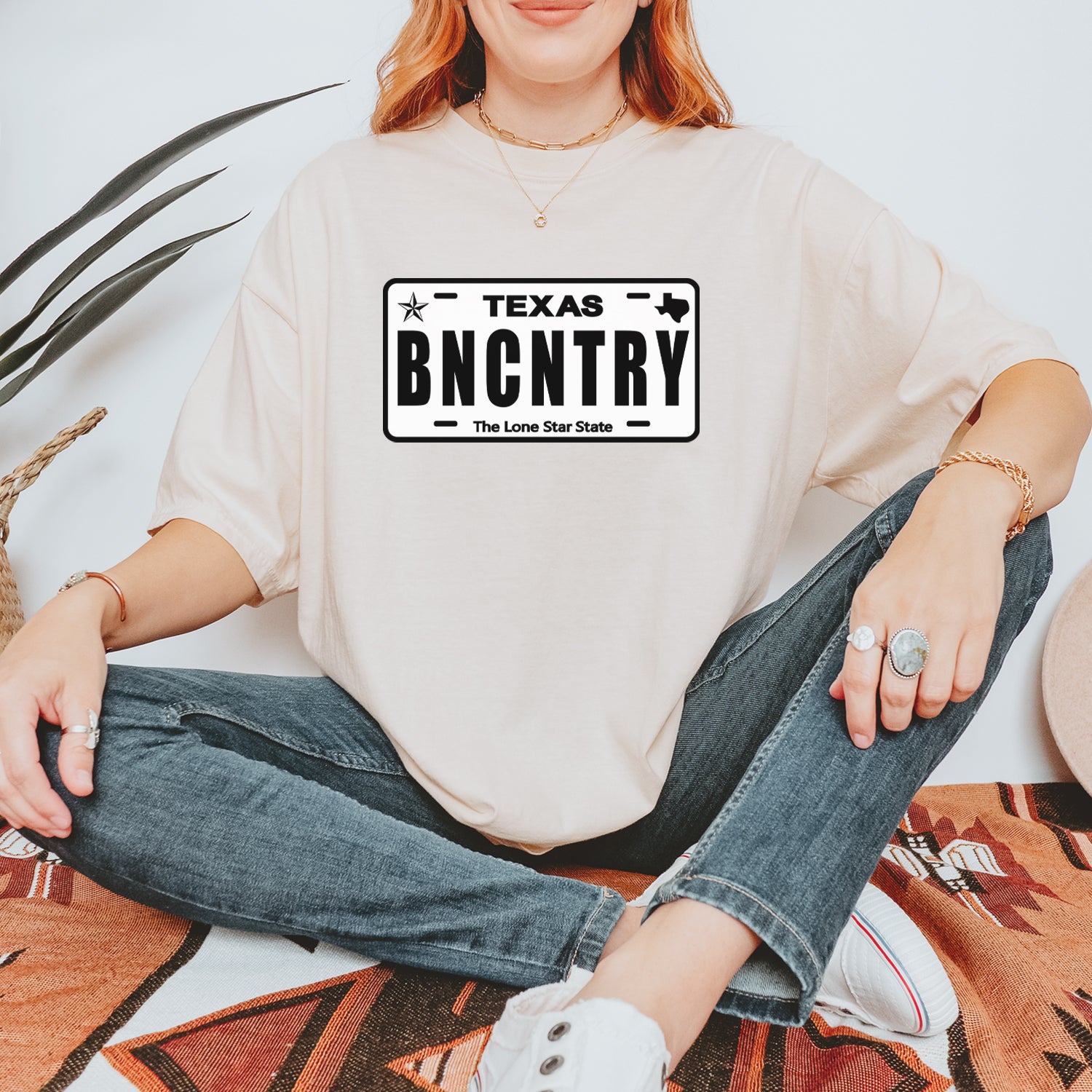 Texas License Plate BNCNTRY Vintage Soft Unisex T-shirt 