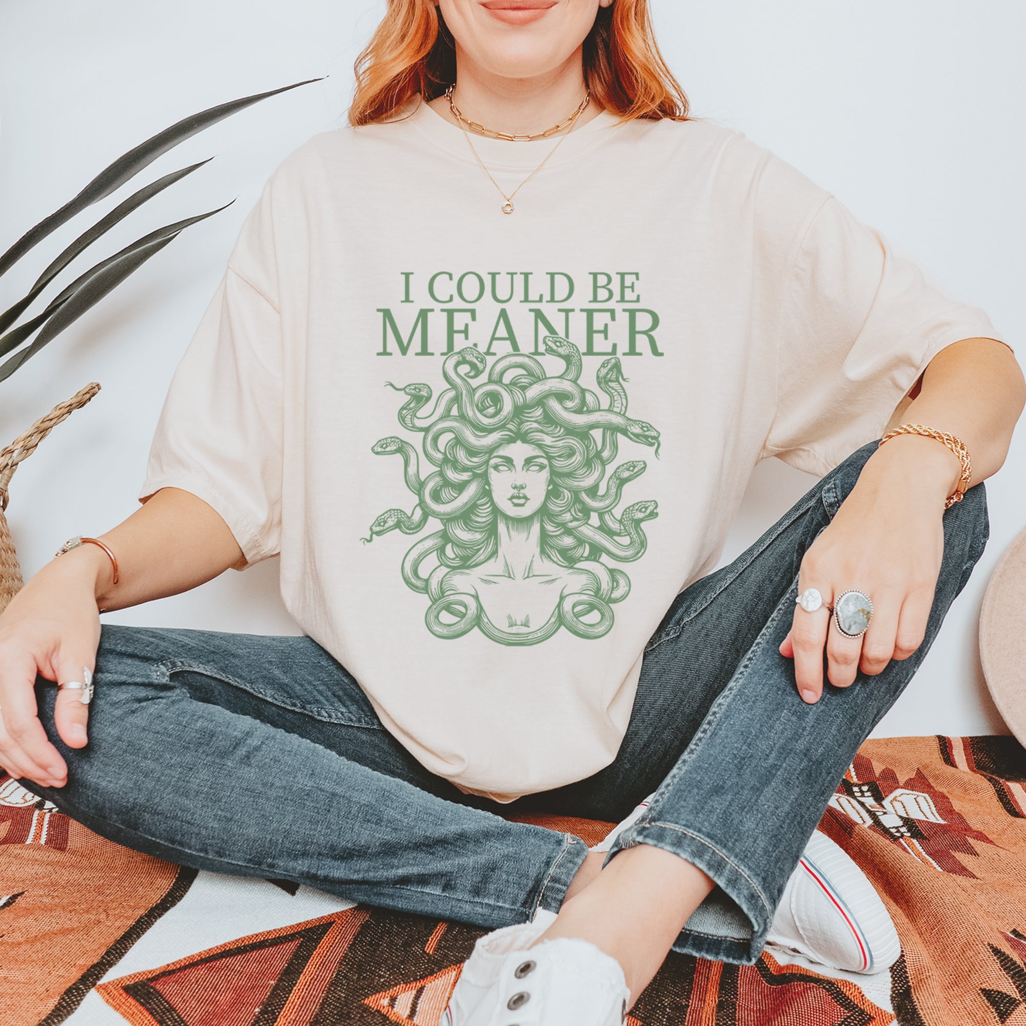 Medusa I Could Be Meaner Vintage Soft Unisex T-shirt 
