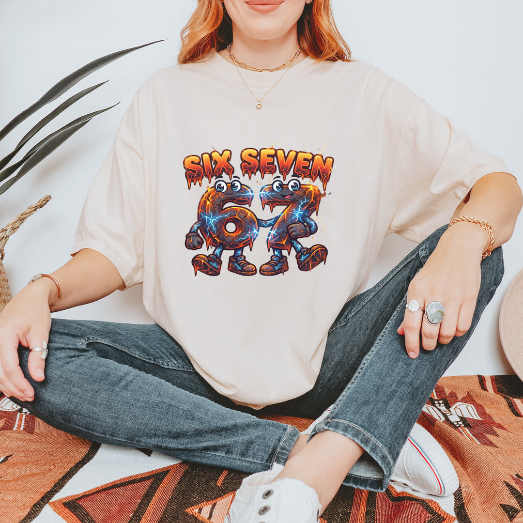 67 Lava Lightning Six Seven Meme Vintage Soft Unisex T-shirt 