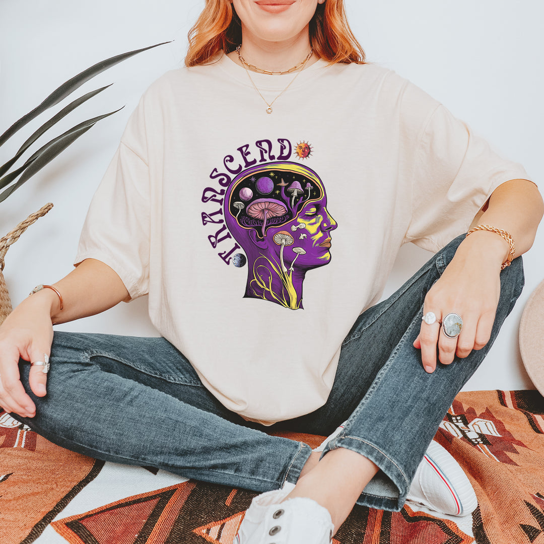 Psychedelic Cosmic Mushroom Head Vintage Soft Unisex T-shirt 