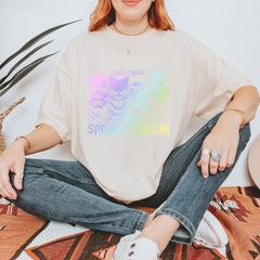 Spooky Season Horror Icons Halloween Vintage Soft Unisex T-shirt 