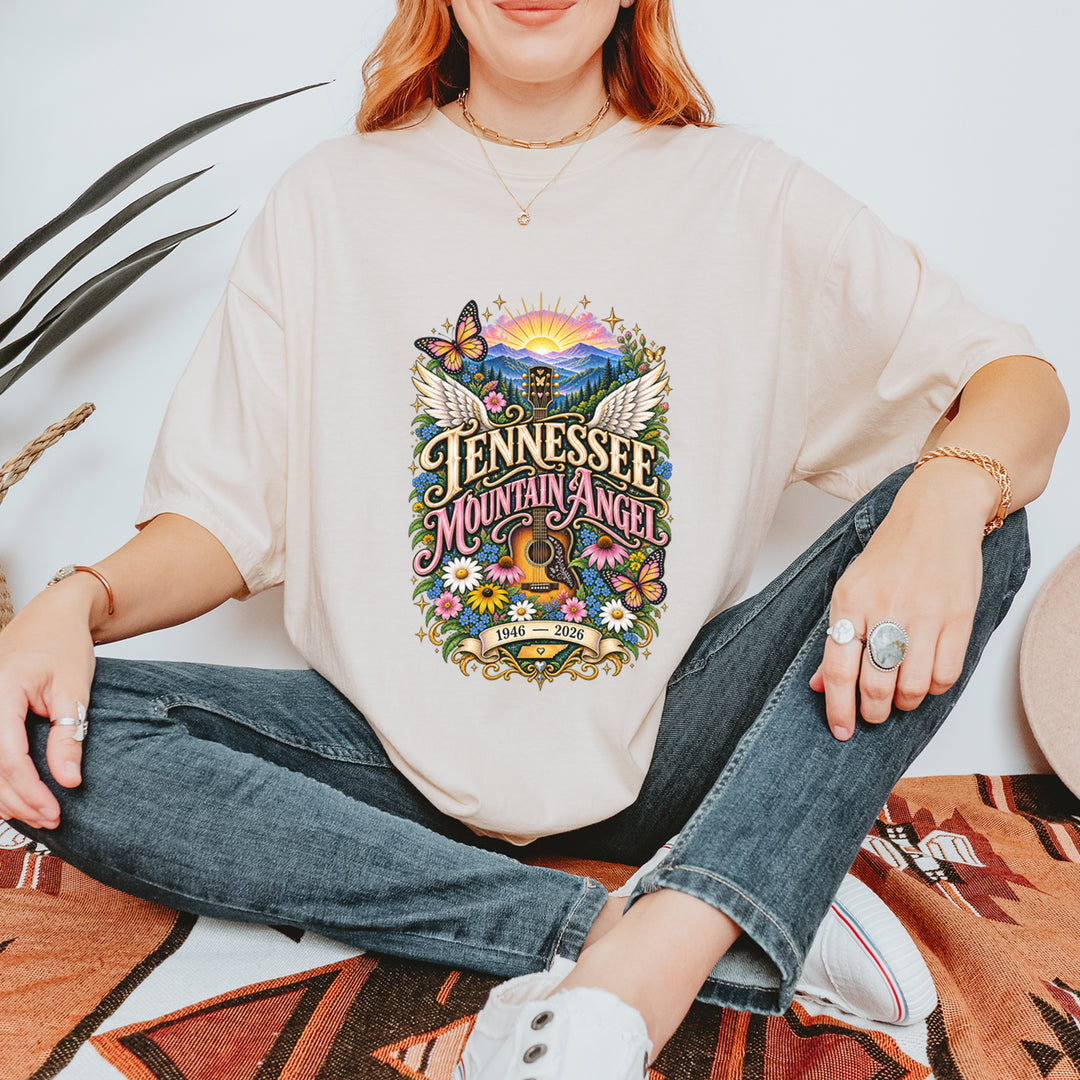 Tennessee Mountain Angel Wings Dolly Vintage Soft Unisex T-shirt 