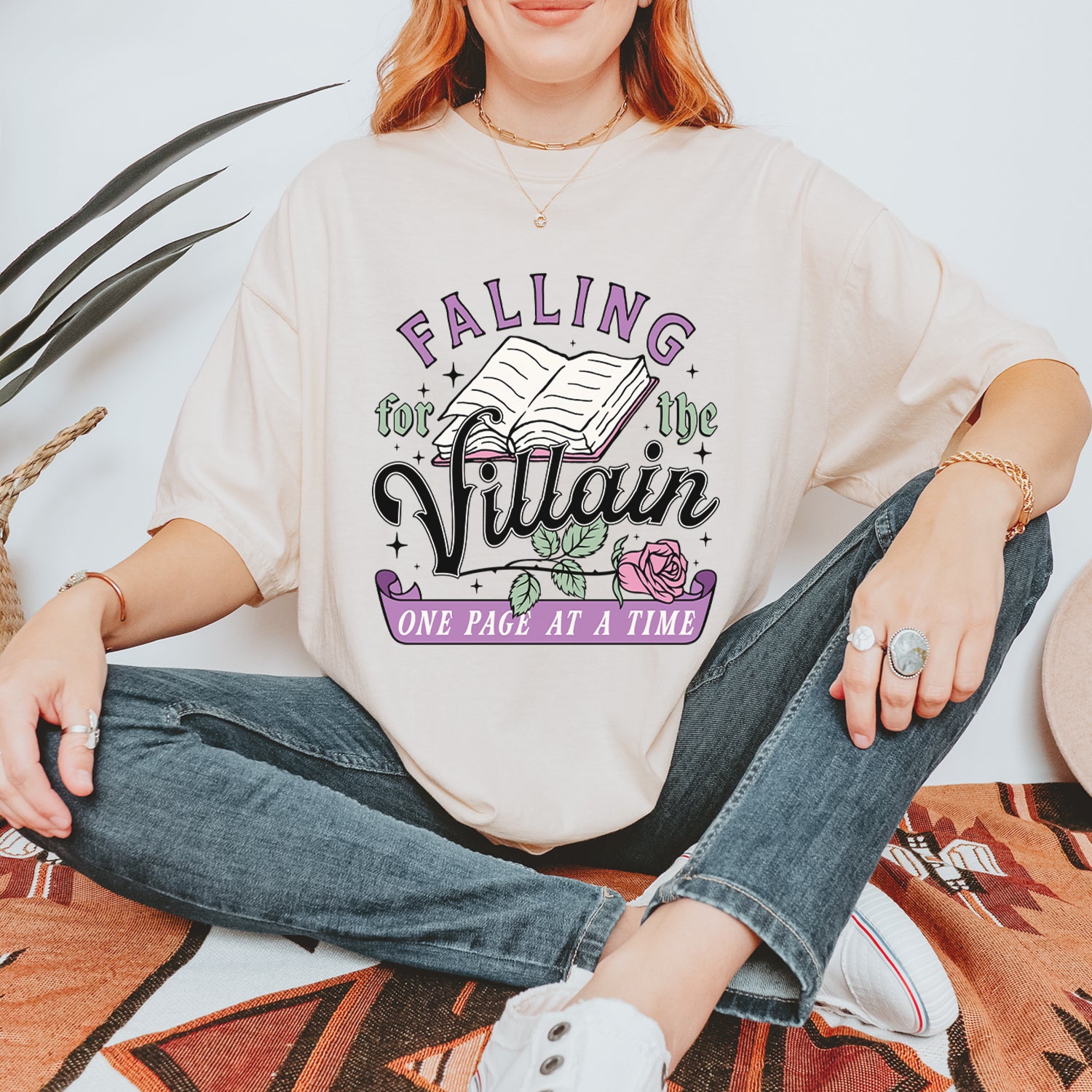 Falling For The Villain One Page At A Time Vintage Soft Unisex T-shirt 