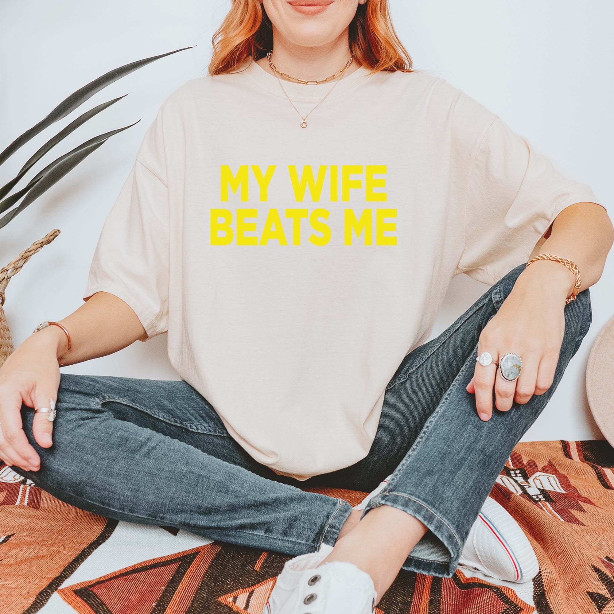 My Wife Beats Me Funny Vintage Soft Unisex T-shirt 