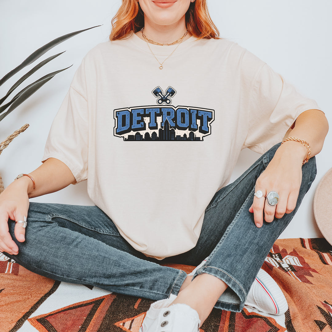 Detroit Motor City Retro Piston Vintage Soft Unisex T-shirt 