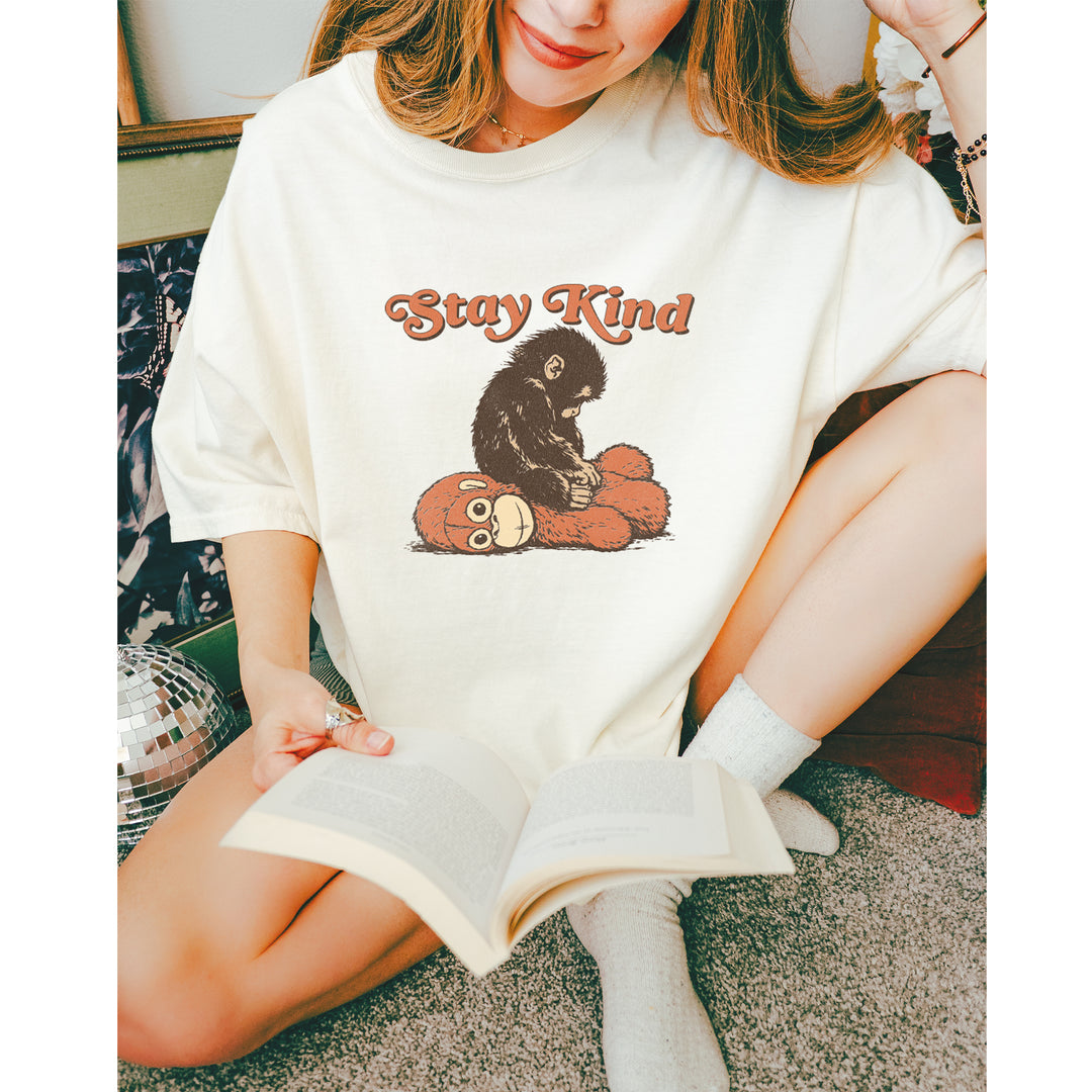 Punch Stay Kind Macaque Vintage Soft Unisex T-shirt 
