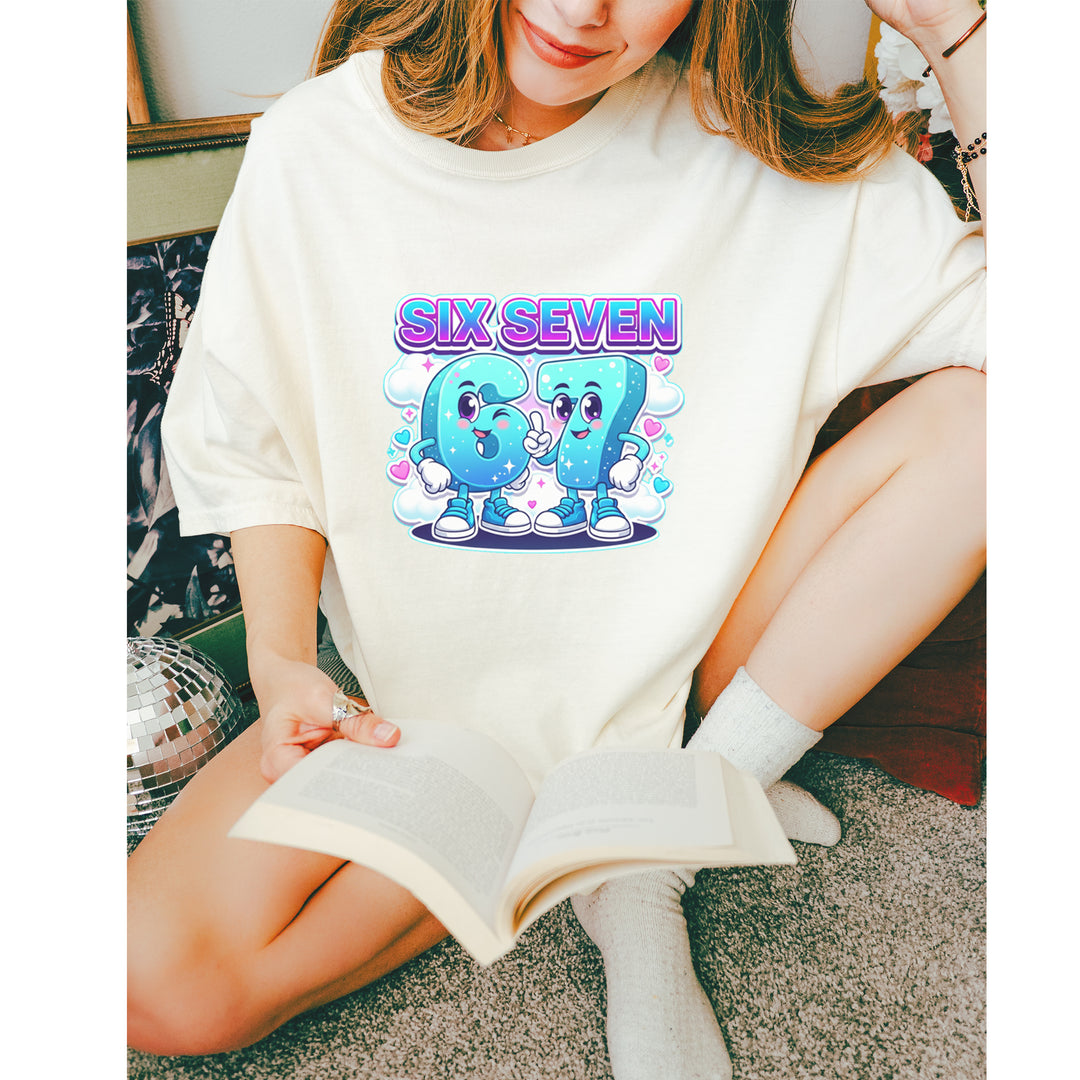 67 Six Seven Meme Kawaii Cloud Vintage Soft Unisex T-shirt 