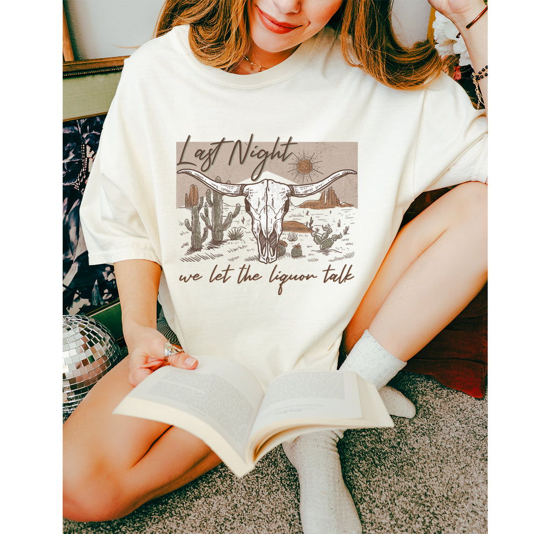 Last Night We Let The Liquor Talk Country Music Western Vintage Soft Unisex T-shirt 