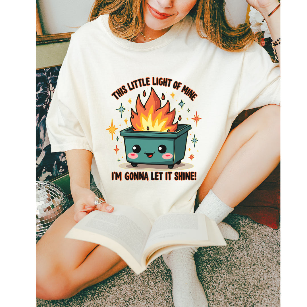 This Little Light of Mine Dumpster Fire Smile Face Vintage Soft Unisex T-shirt 