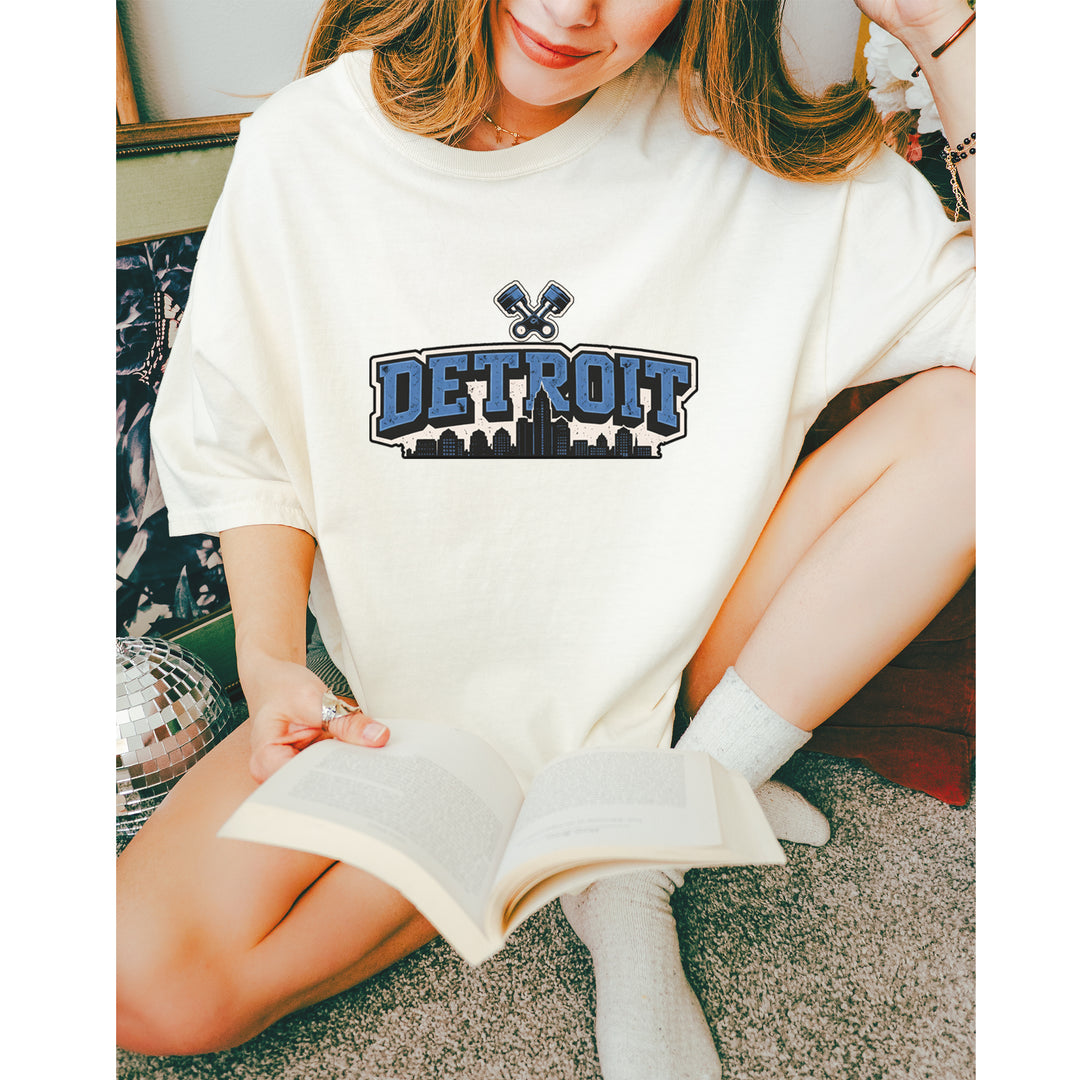 Detroit Motor City Retro Piston Vintage Soft Unisex T-shirt 
