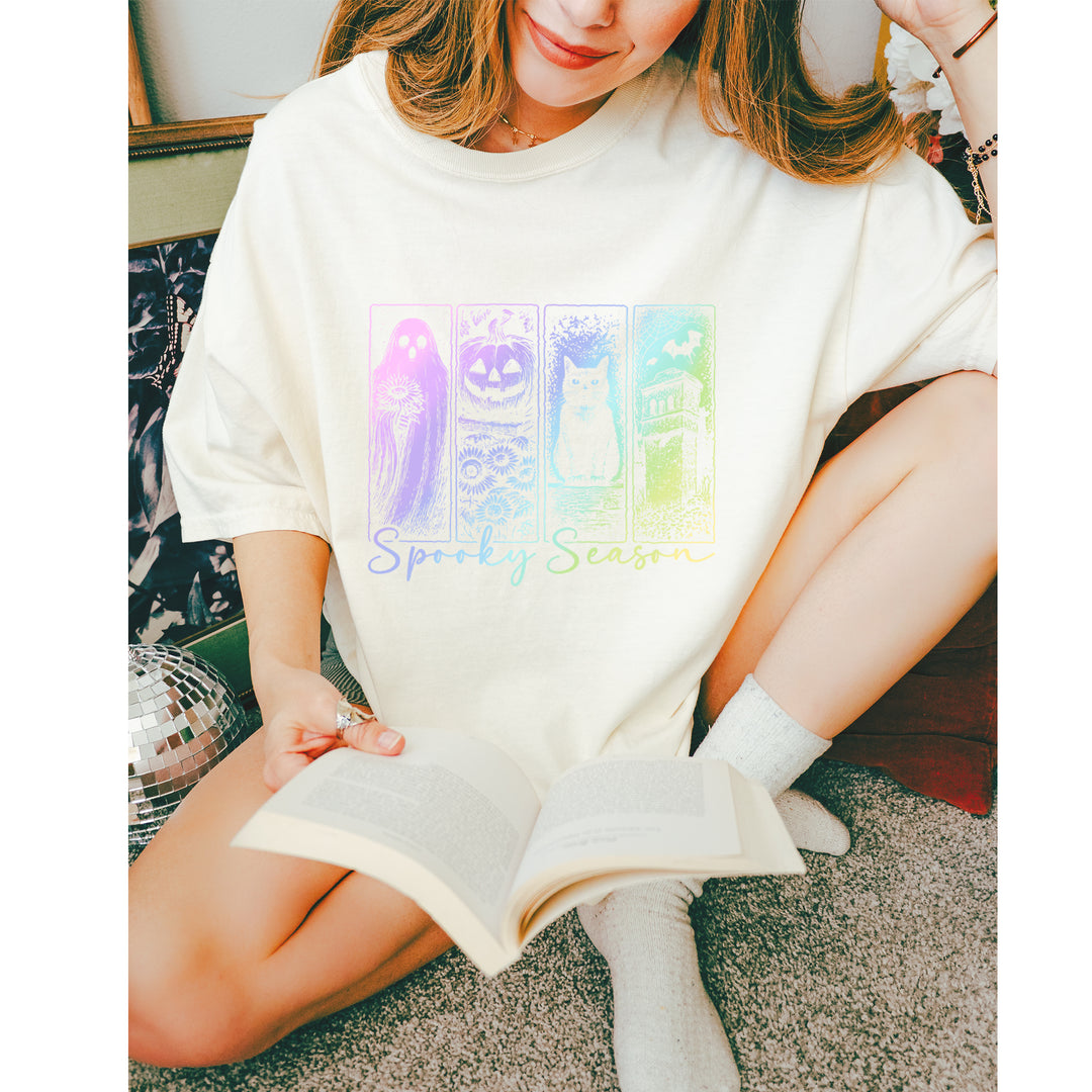 Spooky Season Cute Pastel Halloween Design Vintage Soft Unisex T-shirt 