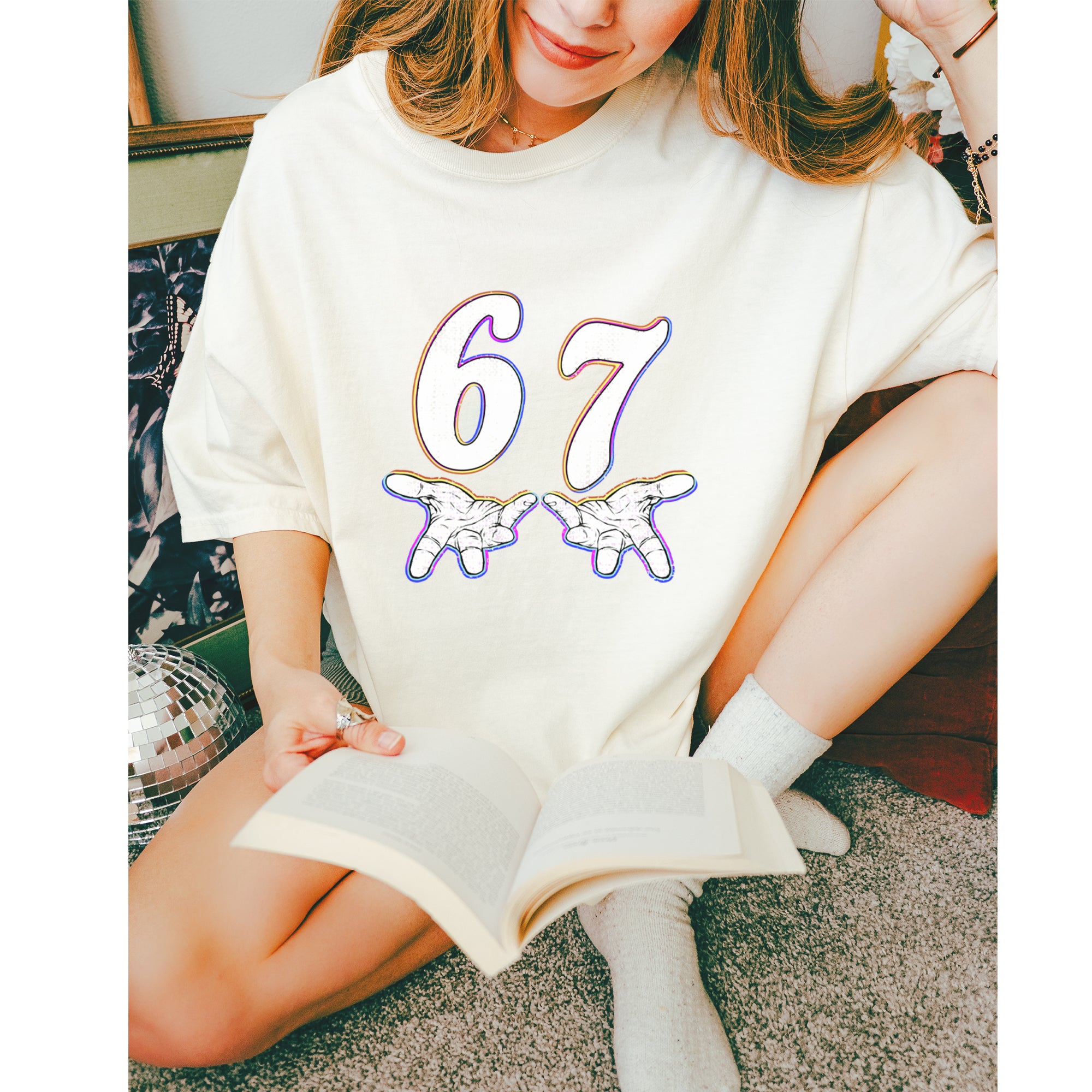 67 Hands Meme Viral Drill Vintage Soft Unisex T-shirt 