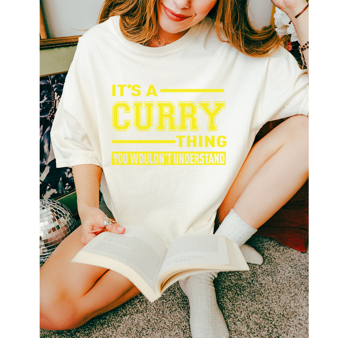 It's A Curry Thing, You Wouldn't Understand Basketball graphic on Garment-Dyed Heavyweight Unisex T-Shirt alternate view 10