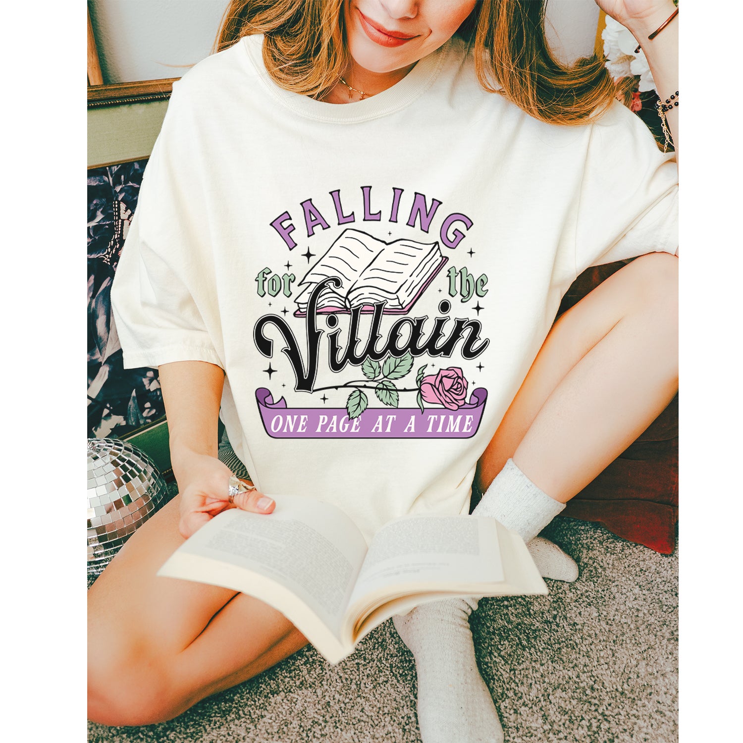 Falling For The Villain One Page At A Time Vintage Soft Unisex T-shirt 