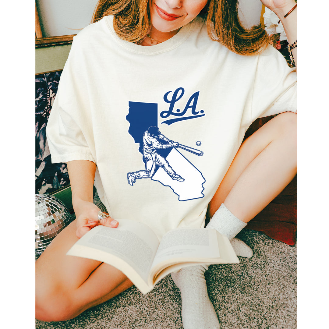 Los Angeles Baseball Batter Up Vintage Soft Unisex T-shirt 