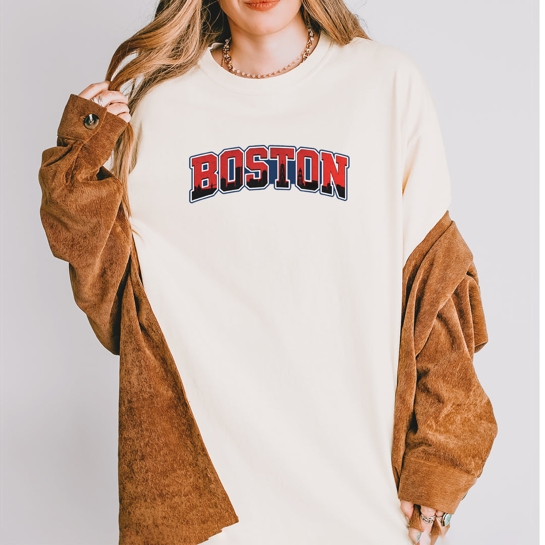 Boston City Pride Skyline Vintage Soft Unisex T-shirt 