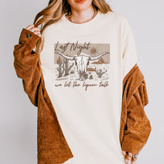 Last Night We Let The Liquor Talk Country Music Western Vintage Soft Unisex T-shirt 
