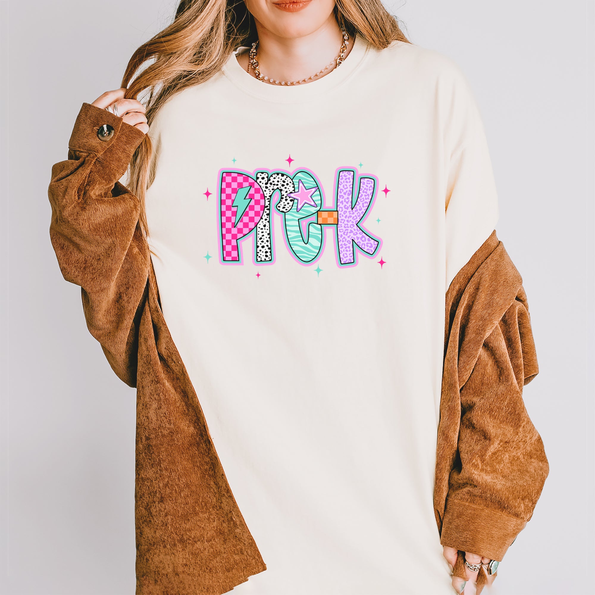 Pre-K Party Time Colorful Back to School Vintage Soft Unisex T-shirt 