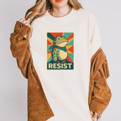 Resist Portland Protest Frog Vintage Soft Unisex T-shirt 